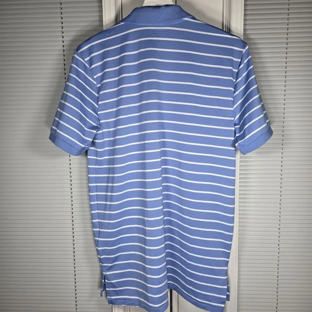Ralph Lauren Boys Large Performance Polo Blue White Striped